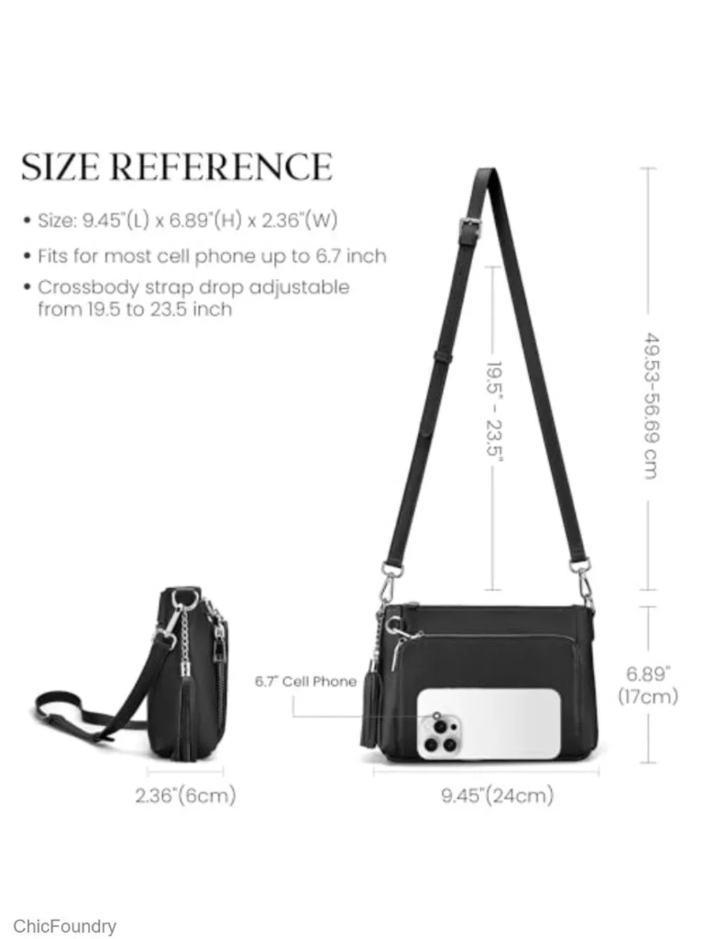 Anti Theft Genuine Leather Crossbody Bag with Built-in Wallet RFID